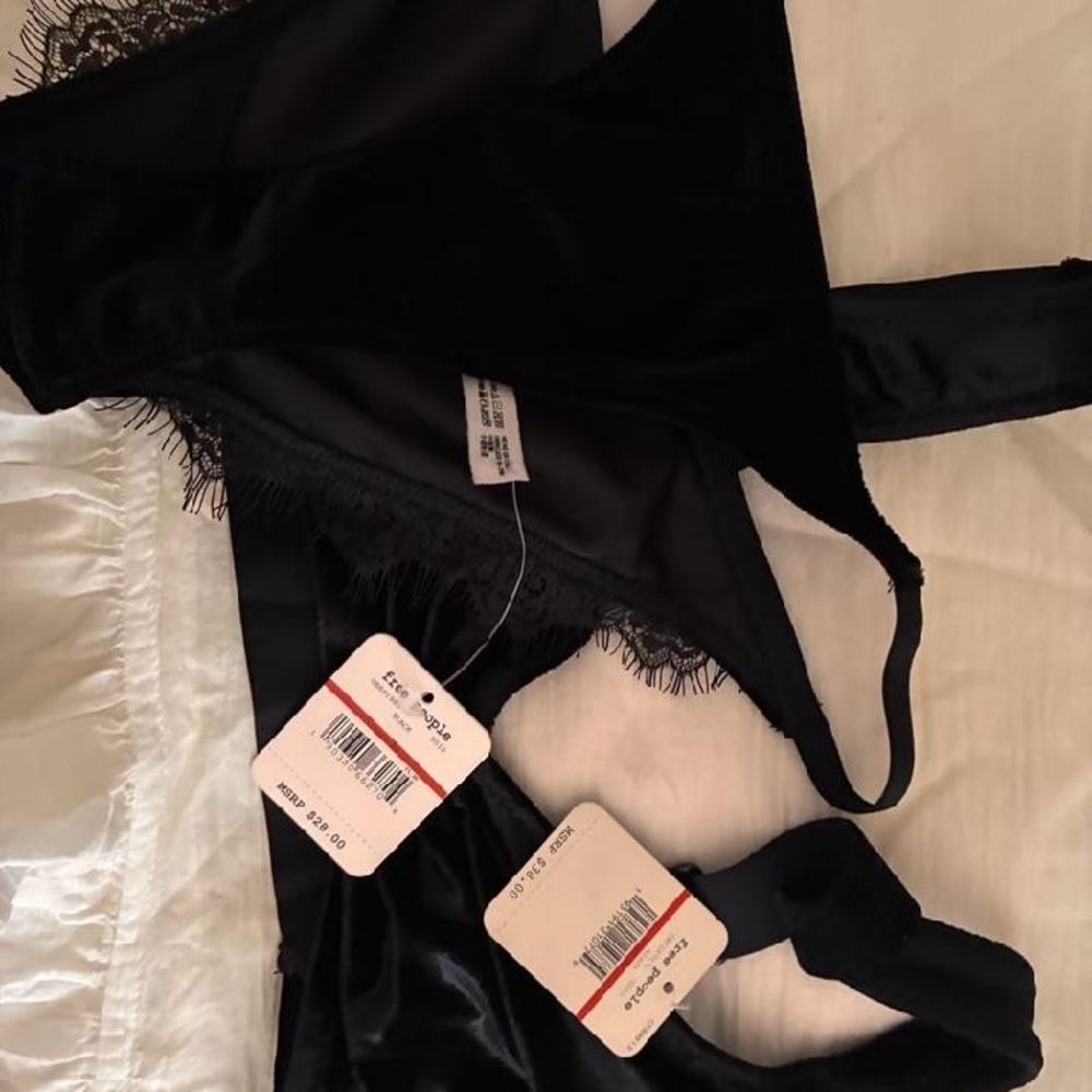 Free People Black Velvet Underwear Set - Picture 5 of 11